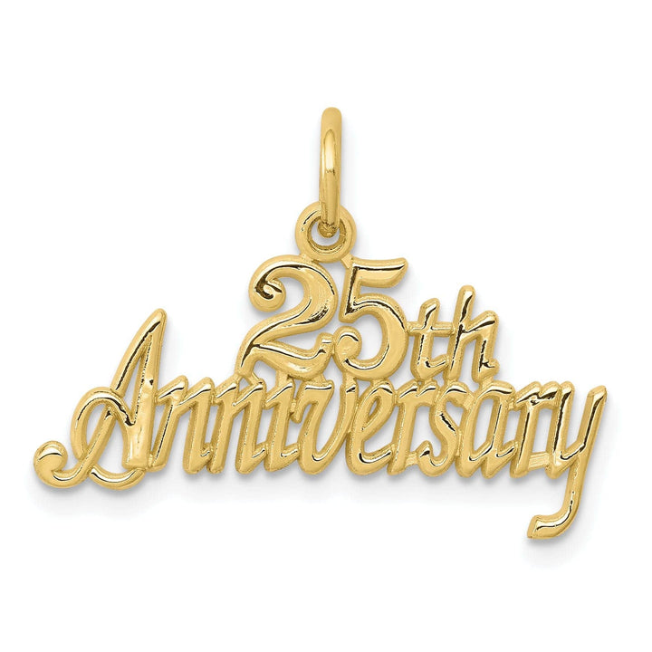 Lovely Rita's Pendants & Charms Solid 10k Yellow Gold 25Th Anniversary Pendant