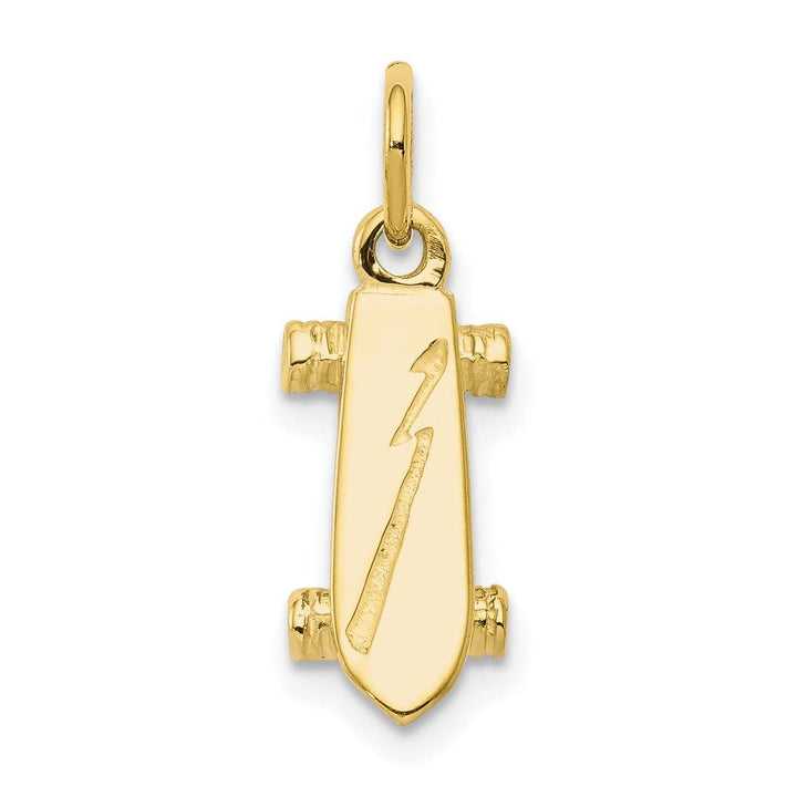 Lovely Rita's Pendants & Charms Solid 10k Yellow Gold 3-D Skateboard Pendant