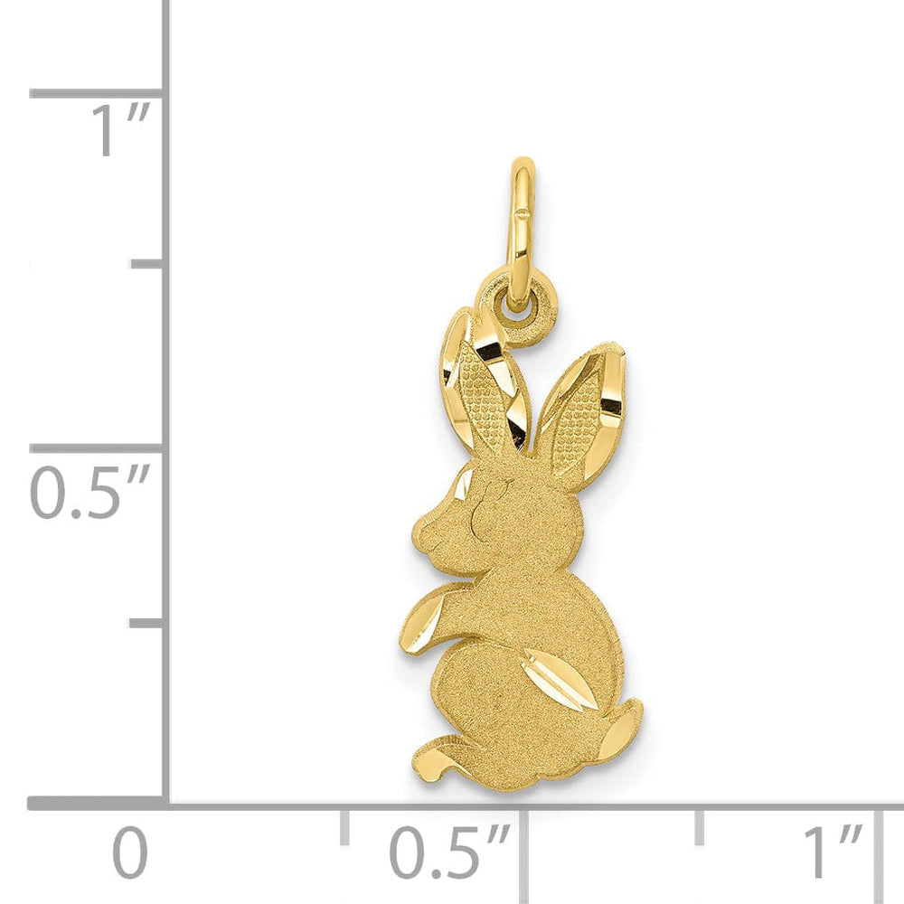 Lovely Rita's Pendants & Charms Solid 10k Yellow Gold Baby Bunny Rabbit Pendant