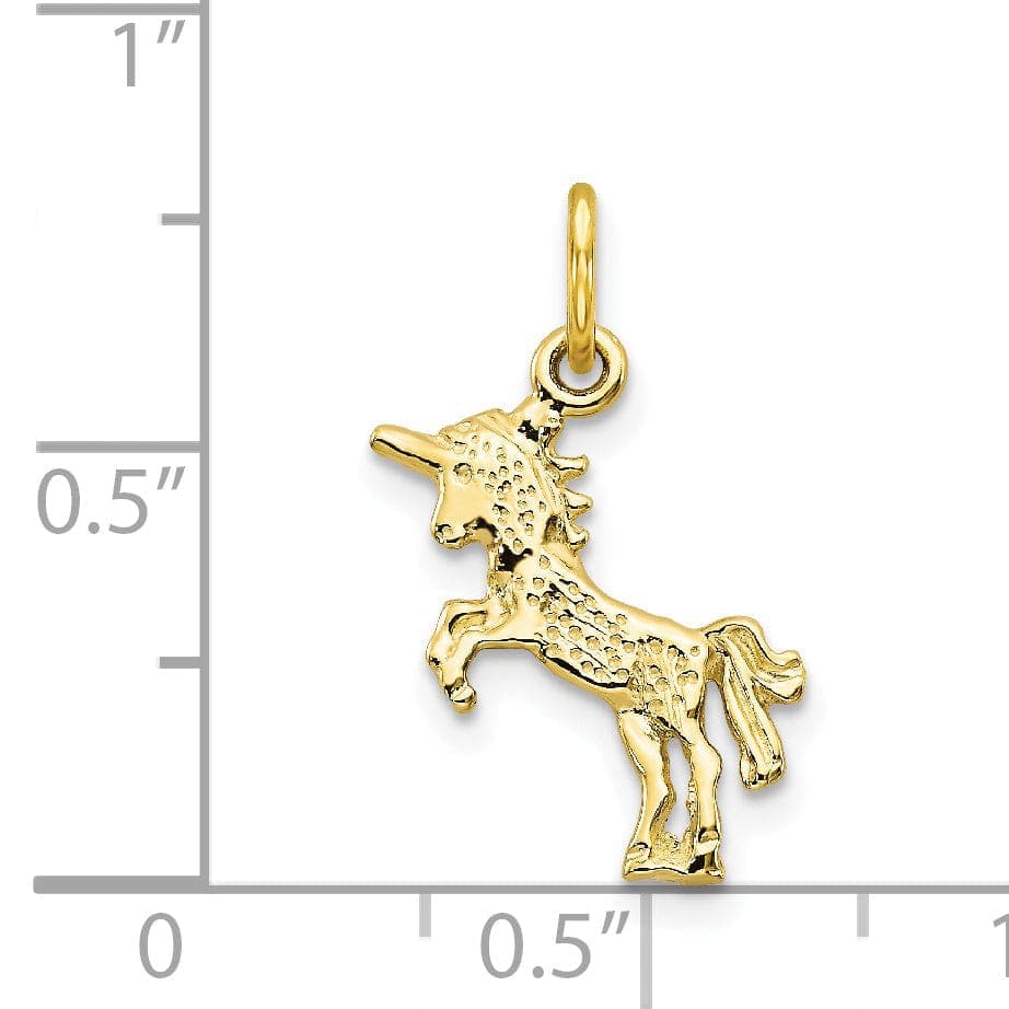 Lovely Rita's Pendants & Charms Solid 10k Yellow Gold Baby Unicorn Pendant