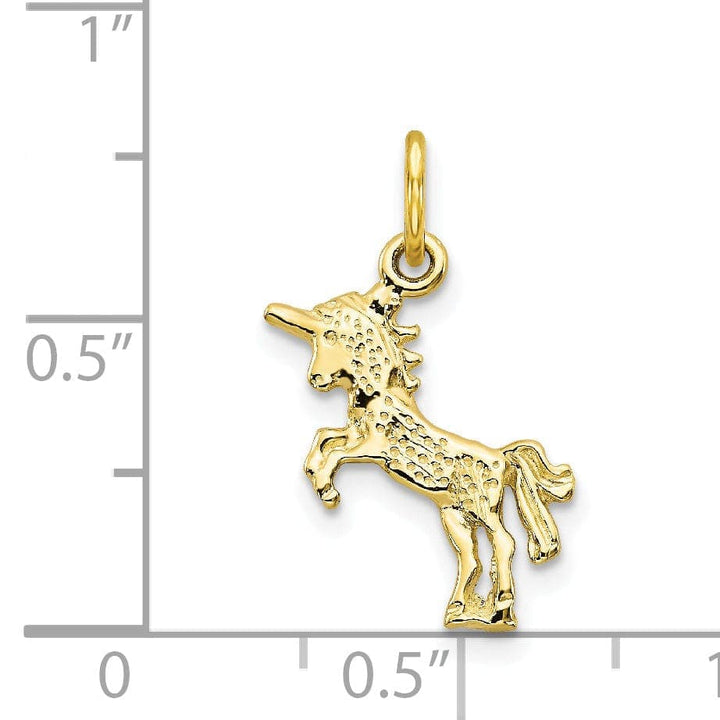 Lovely Rita's Pendants & Charms Solid 10k Yellow Gold Baby Unicorn Pendant