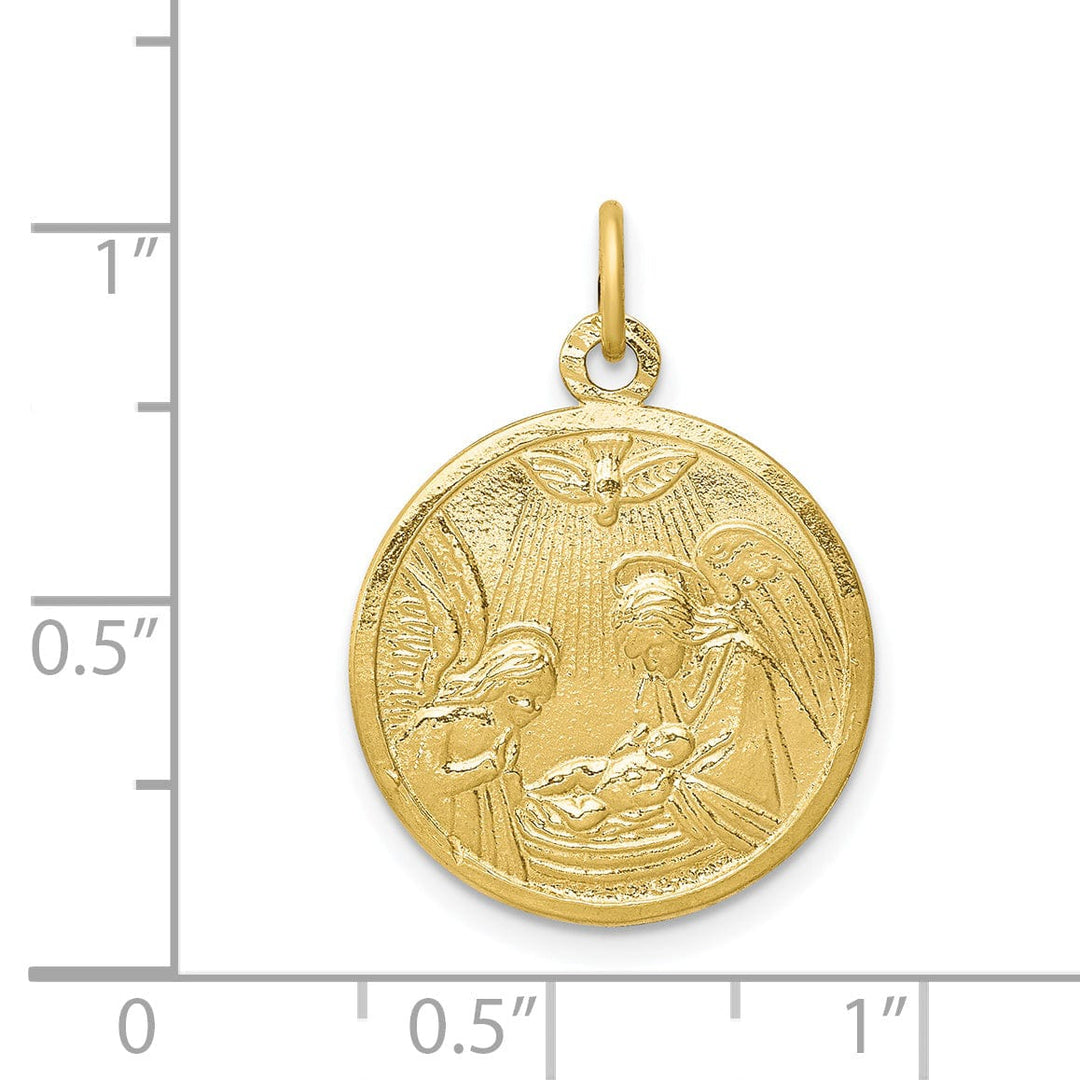 Lovely Rita's Pendants & Charms Solid 10k Yellow Gold Baptism Disc Pendant