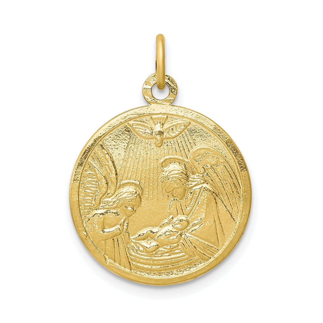Lovely Rita's Pendants & Charms Solid 10k Yellow Gold Baptism Disc Pendant
