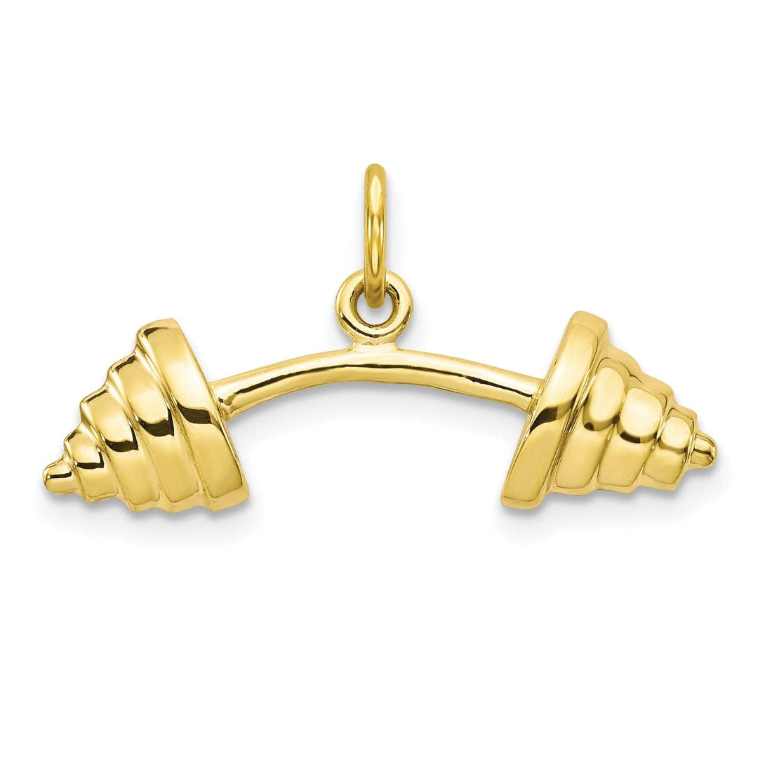 Lovely Rita's Pendants & Charms Solid 10k Yellow Gold Barbell Charm Pendant