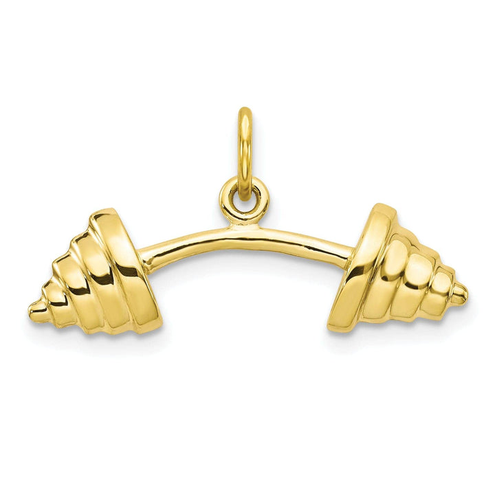 Lovely Rita's Pendants & Charms Solid 10k Yellow Gold Barbell Charm Pendant