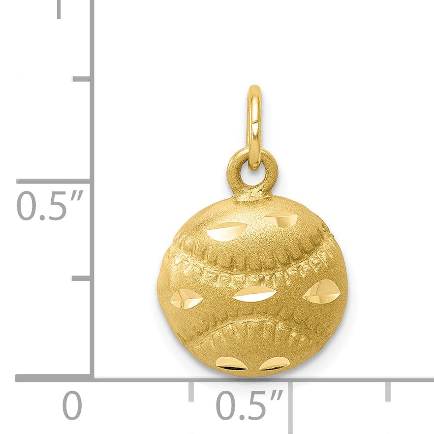 Lovely Rita's Pendants & Charms Solid 10k Yellow Gold Baseball Charm Pendant