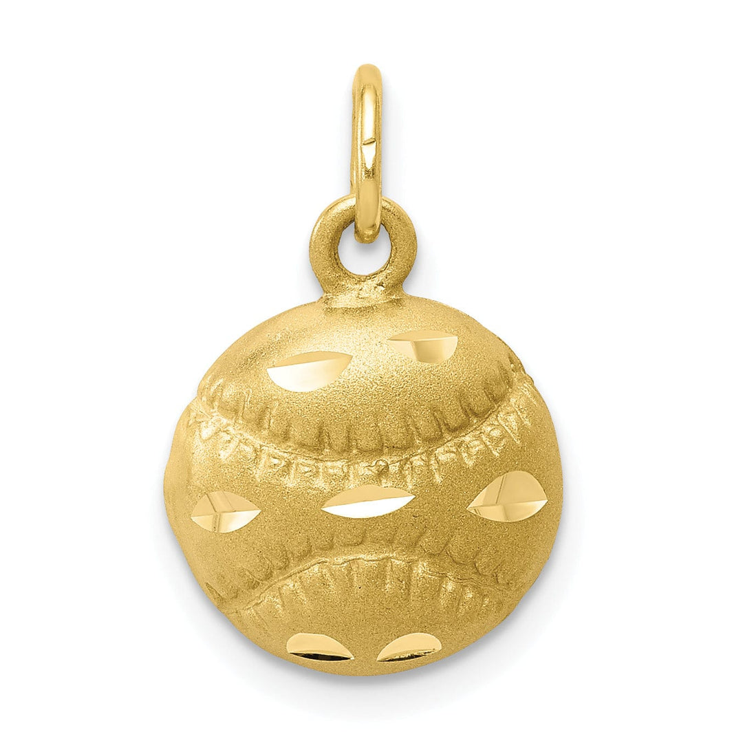 Lovely Rita's Pendants & Charms Solid 10k Yellow Gold Baseball Charm Pendant