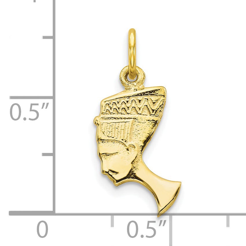Lovely Rita's Pendants & Charms Solid 10k Yellow Gold Bust Of Nefertiti Pendant
