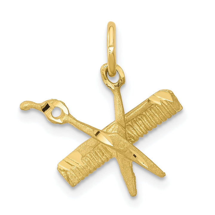 Lovely Rita's Pendants & Charms Solid 10k Yellow Gold Comb and Scissors Pendant
