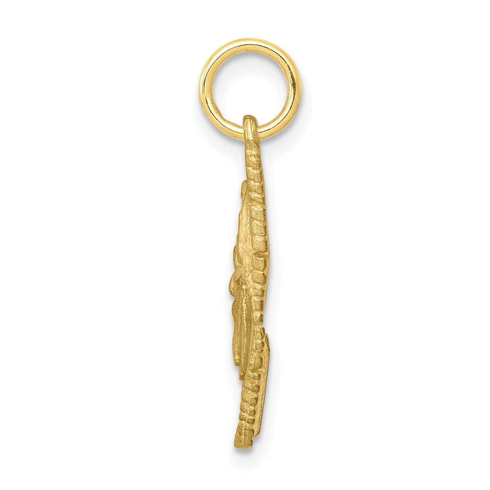 Lovely Rita's Pendants & Charms Solid 10k Yellow Gold Comb and Scissors Pendant