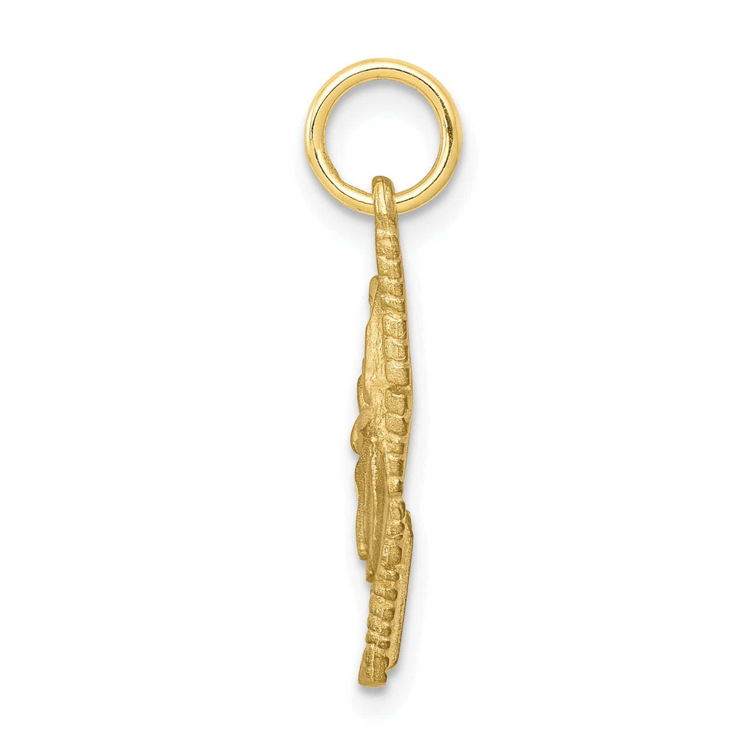 Lovely Rita's Pendants & Charms Solid 10k Yellow Gold Comb and Scissors Pendant