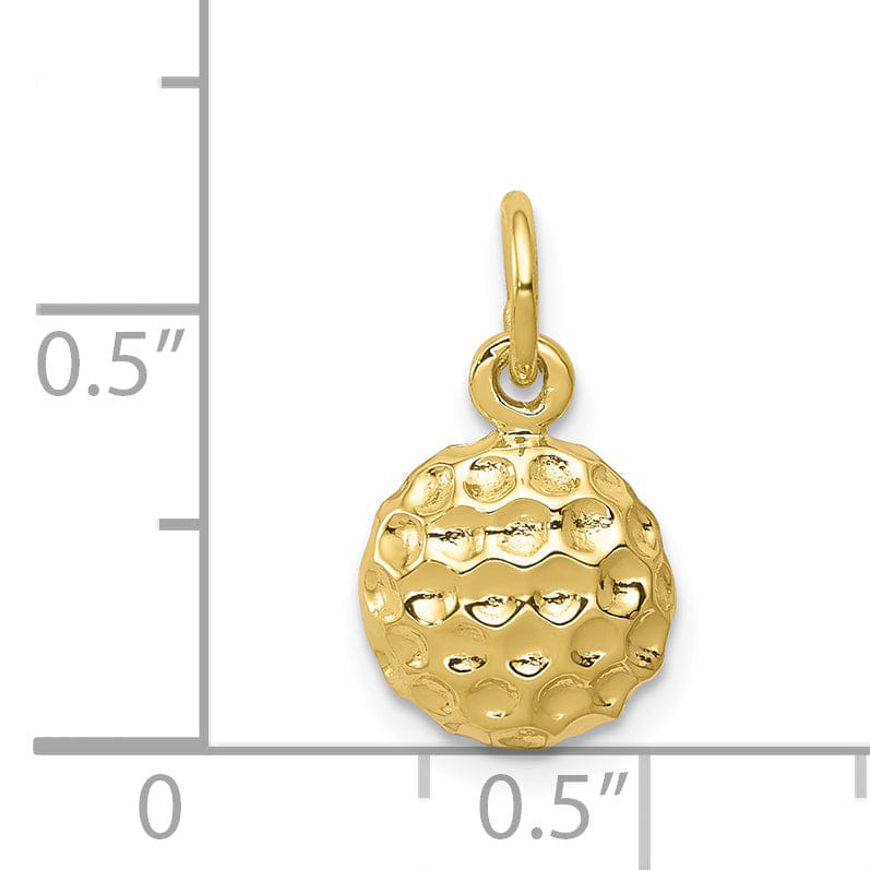 Lovely Rita's Pendants & Charms Solid 10k Yellow Gold Concave Golf Ball Pendant
