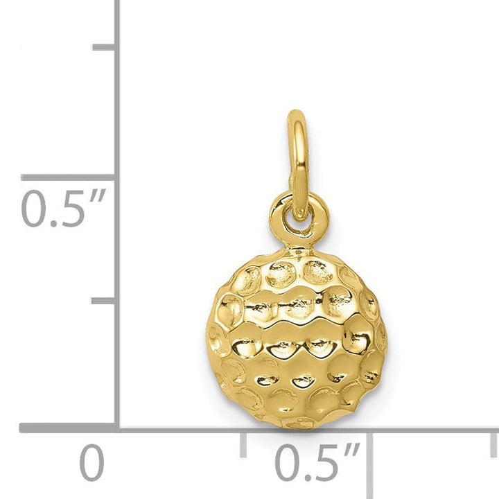 Lovely Rita's Pendants & Charms Solid 10k Yellow Gold Concave Golf Ball Pendant