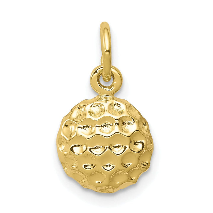 Lovely Rita's Pendants & Charms Solid 10k Yellow Gold Concave Golf Ball Pendant
