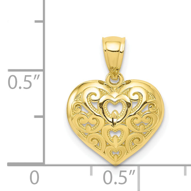 Lovely Rita's Pendants & Charms Solid 10k Yellow Gold Concave Heart Pendant