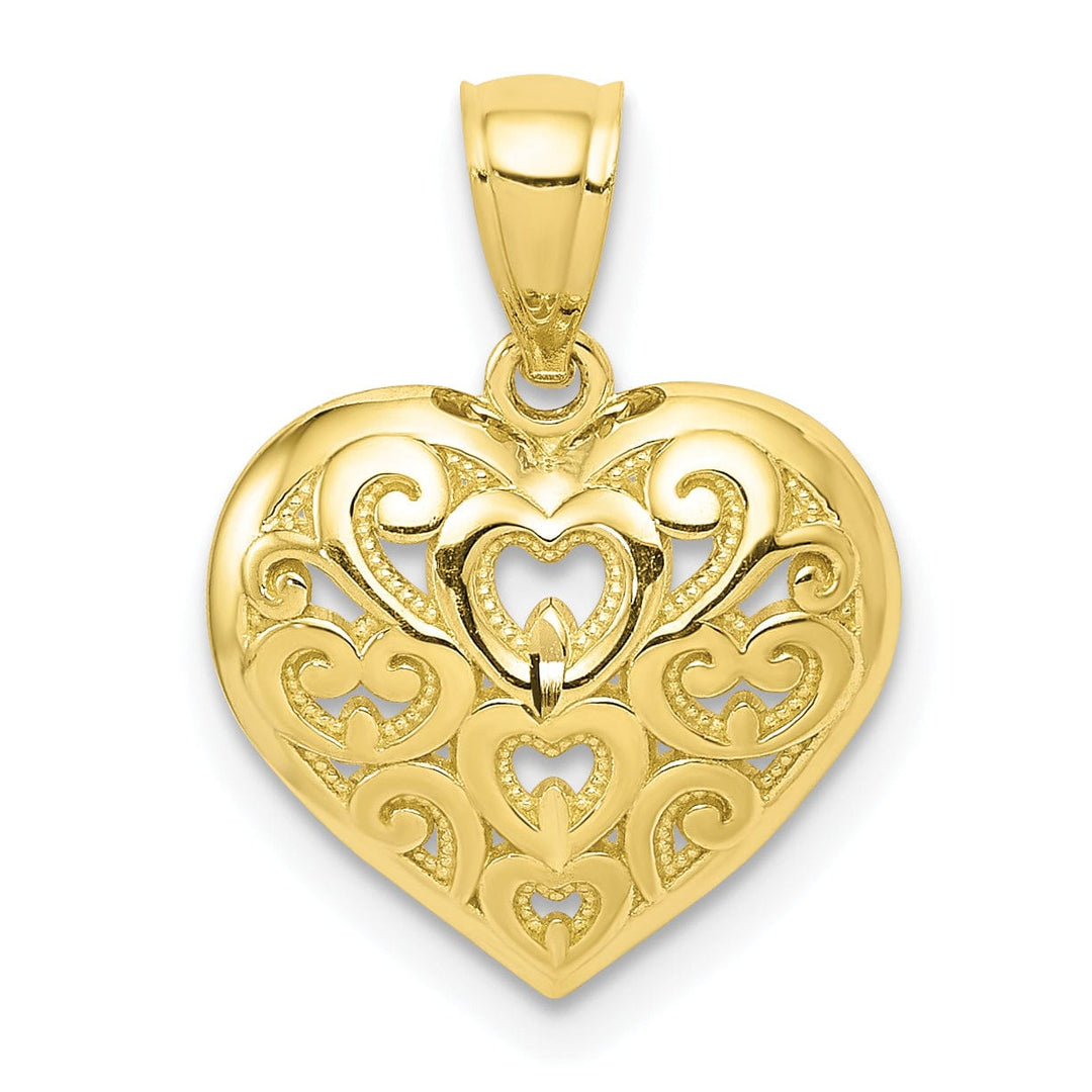 Lovely Rita's Pendants & Charms Solid 10k Yellow Gold Concave Heart Pendant