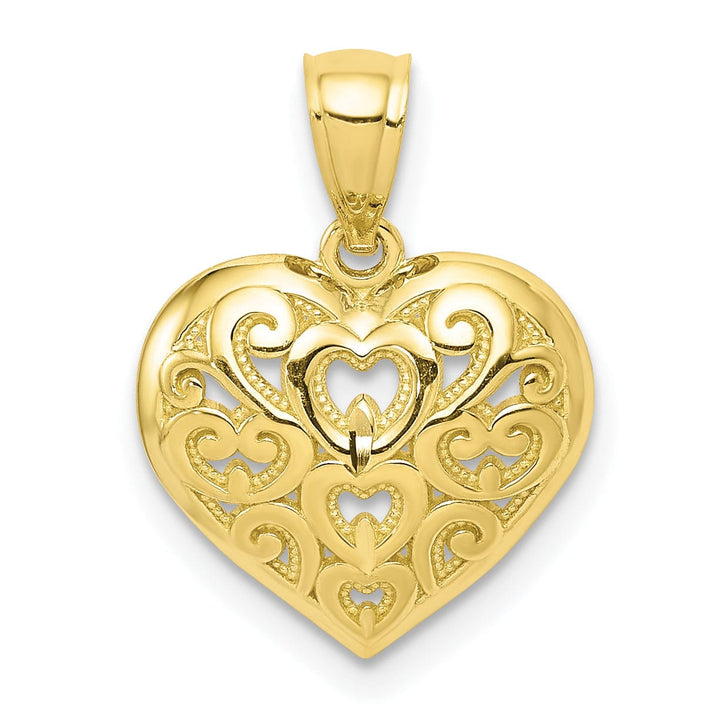 Lovely Rita's Pendants & Charms Solid 10k Yellow Gold Concave Heart Pendant