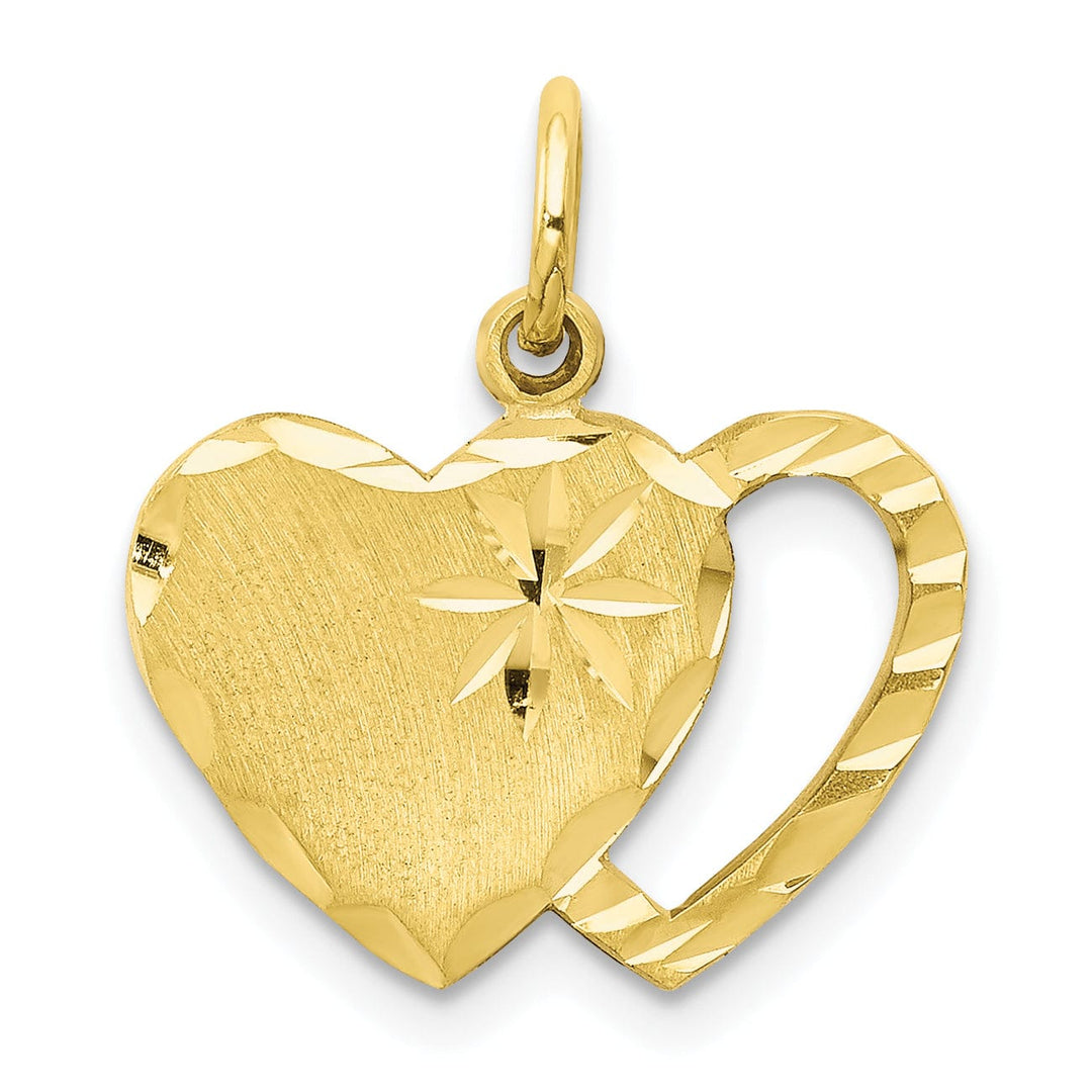 Lovely Rita's Pendants & Charms Solid 10k Yellow Gold D.C Double Heart Pendant