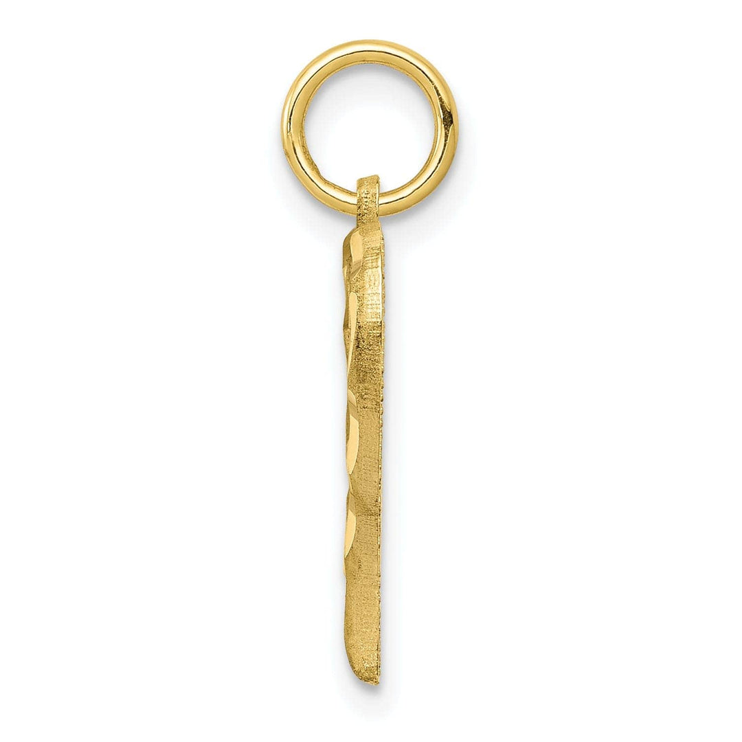 Lovely Rita's Pendants & Charms Solid 10k Yellow Gold D.C Finish Heart Pendant