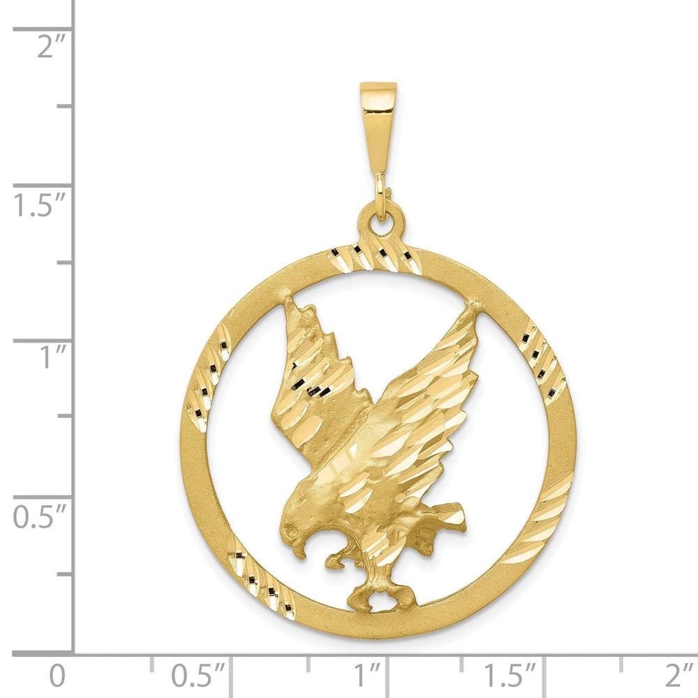 Lovely Rita's Pendants & Charms Solid 10k Yellow Gold Eagle In a Frame Charm Pendant