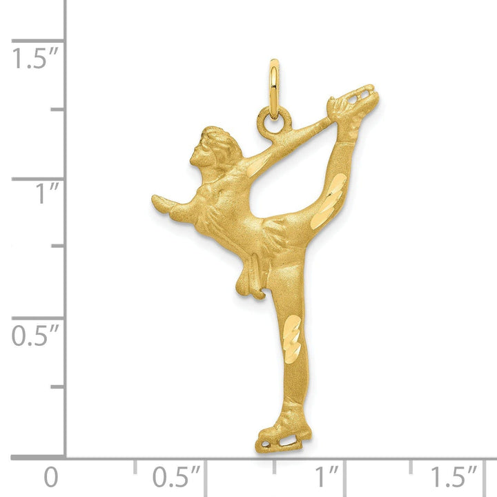 Lovely Rita's Pendants & Charms Solid 10k Yellow Gold Figure Skater Pendant