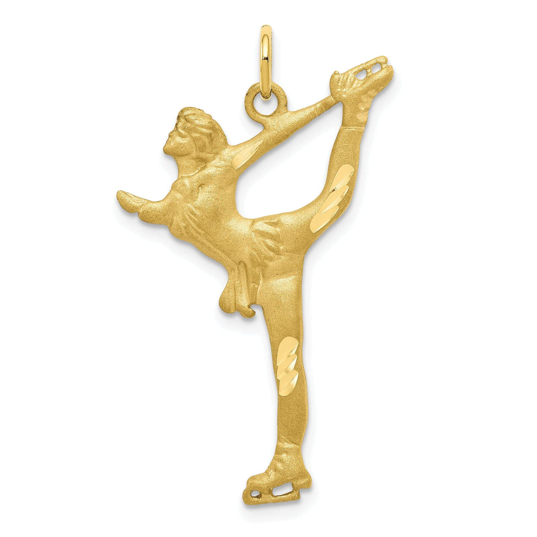 Lovely Rita's Pendants & Charms Solid 10k Yellow Gold Figure Skater Pendant