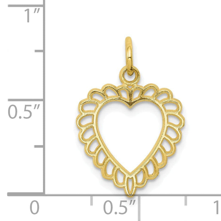 Lovely Rita's Pendants & Charms Solid 10k Yellow Gold Heart Design Pendant