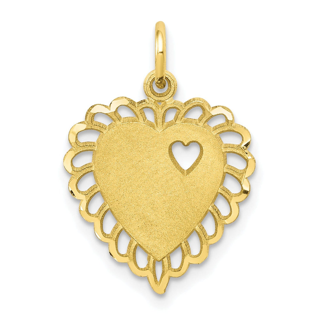Lovely Rita's Pendants & Charms Solid 10k Yellow Gold Heart in Heart Pendant
