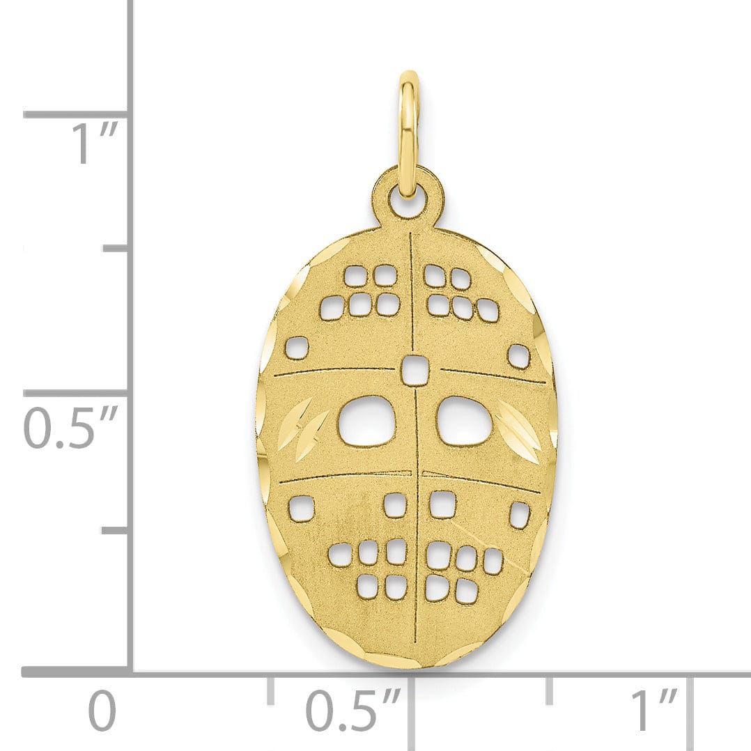 Lovely Rita's Pendants & Charms Solid 10k Yellow Gold Hockey Mask Charm Pendant