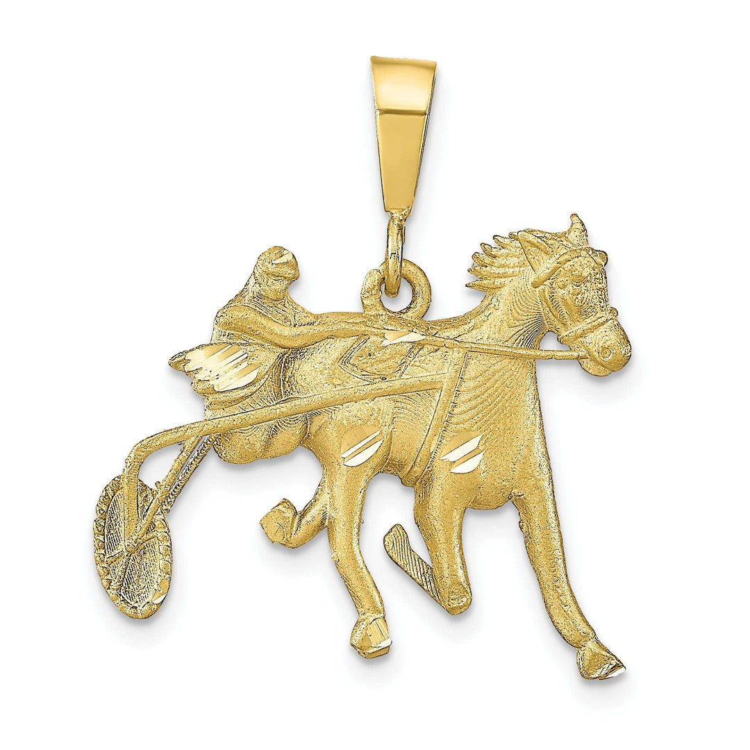 Lovely Rita's Pendants & Charms Solid 10k Yellow Gold Horse Racing Pendant