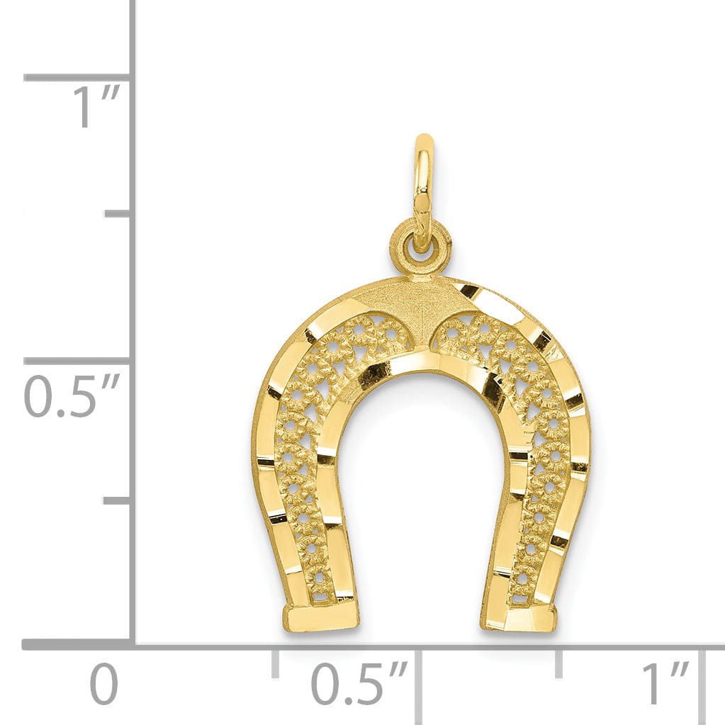 Lovely Rita's Pendants & Charms Solid 10k Yellow Gold Horseshoe Charm Pendant