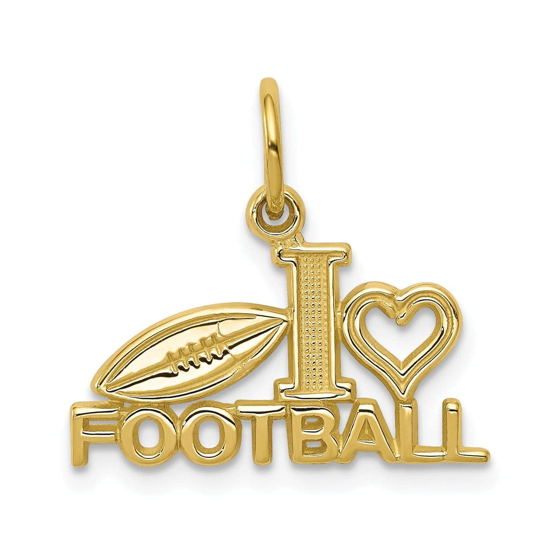 Lovely Rita's Pendants & Charms Solid 10k Yellow Gold I Love Football Pendant