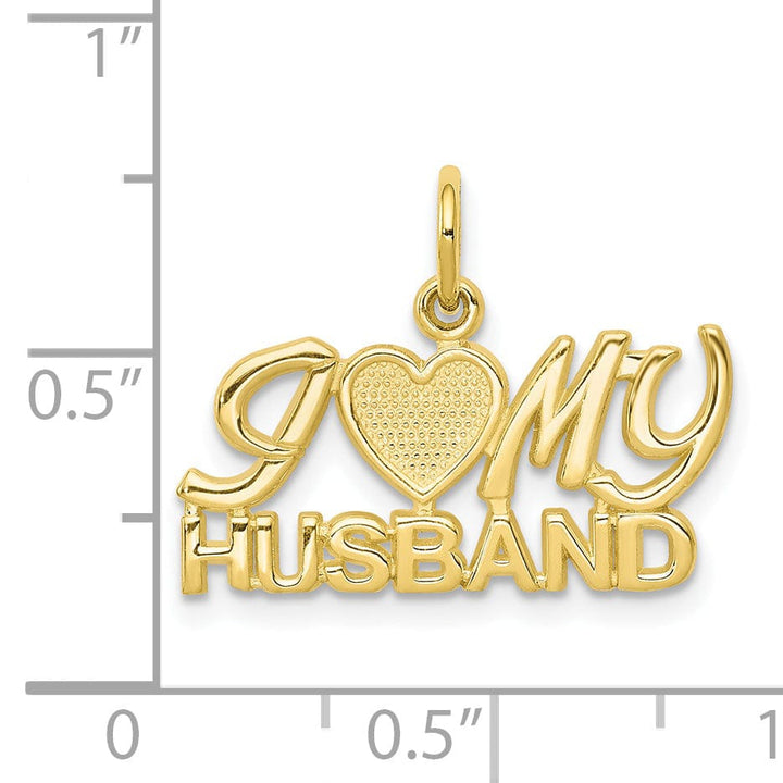 Lovely Rita's Pendants & Charms Solid 10k Yellow Gold I Love My Husband Pendant