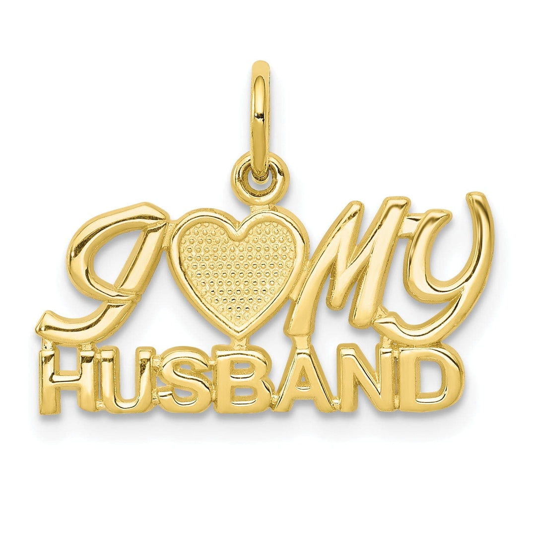 Lovely Rita's Pendants & Charms Solid 10k Yellow Gold I Love My Husband Pendant