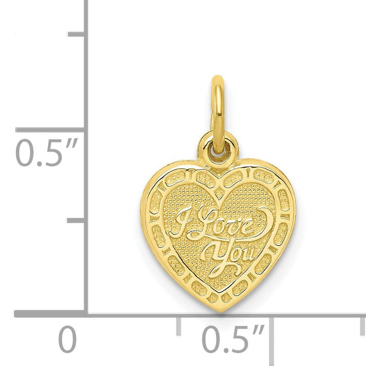 Lovely Rita's Pendants & Charms Solid 10k Yellow Gold I Love You Heart Pendant