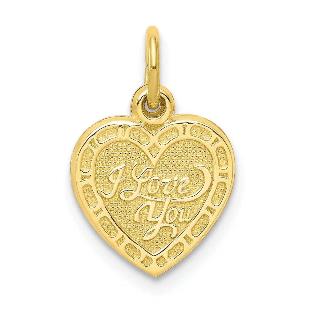 Lovely Rita's Pendants & Charms Solid 10k Yellow Gold I Love You Heart Pendant