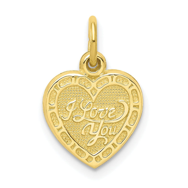 Lovely Rita's Pendants & Charms Solid 10k Yellow Gold I Love You Heart Pendant