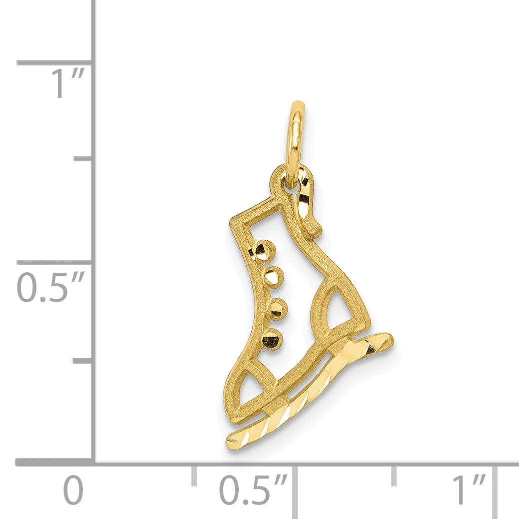 Lovely Rita's Pendants & Charms Solid 10k Yellow Gold Ice Skate Charm Pendant