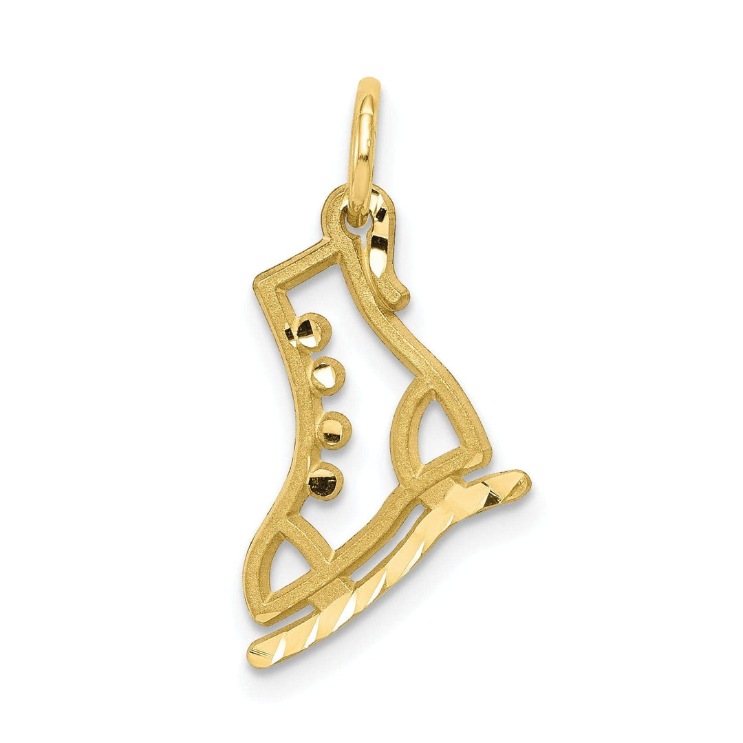 Lovely Rita's Pendants & Charms Solid 10k Yellow Gold Ice Skate Charm Pendant
