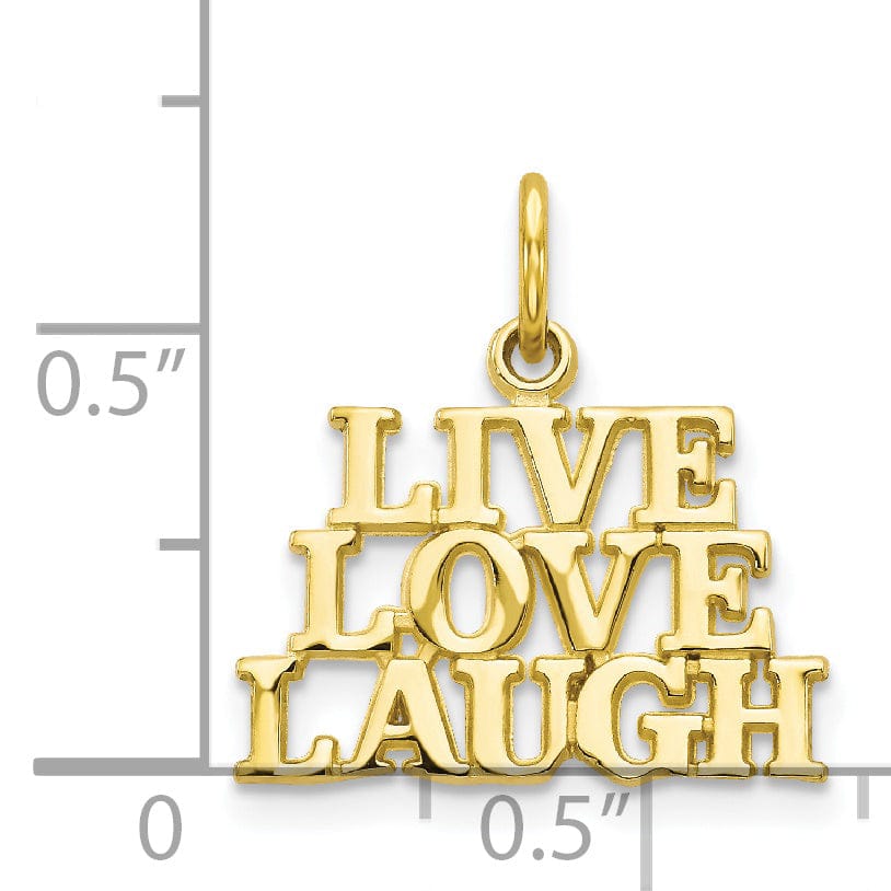 Lovely Rita's Pendants & Charms Solid 10k Yellow Gold Live Love Laugh Pendant