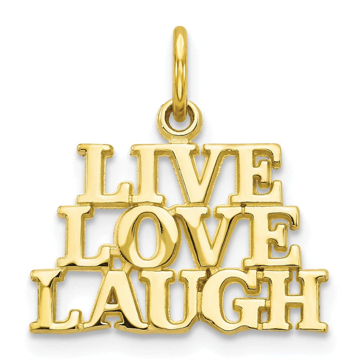 Lovely Rita's Pendants & Charms Solid 10k Yellow Gold Live Love Laugh Pendant