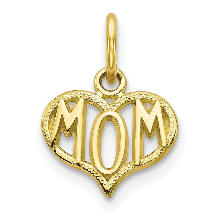 Lovely Rita's Pendants & Charms Solid 10k Yellow Gold Mom in Heart Pendant