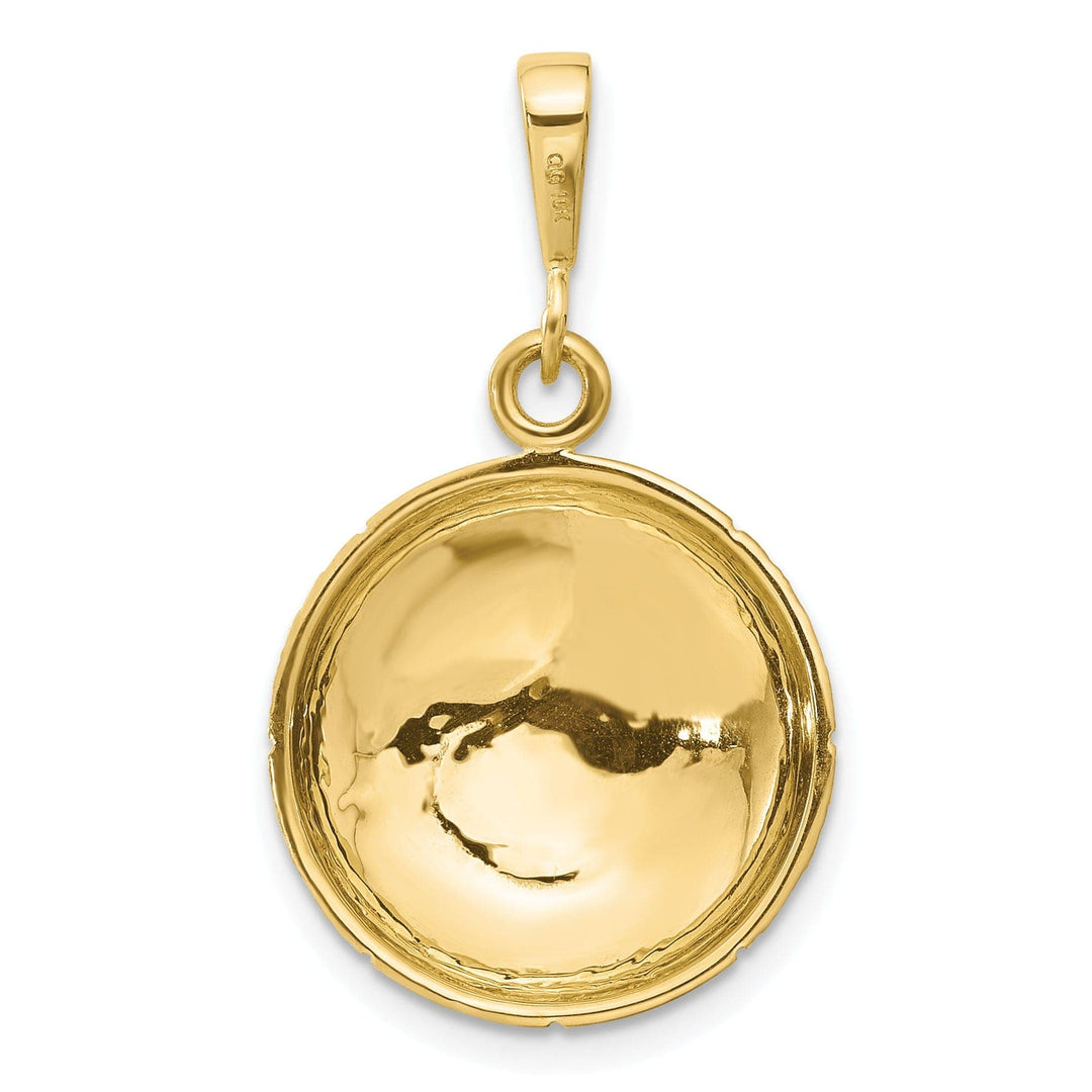 Lovely Rita's Pendants & Charms Solid 10k Yellow Gold Polish Basketball Pendant