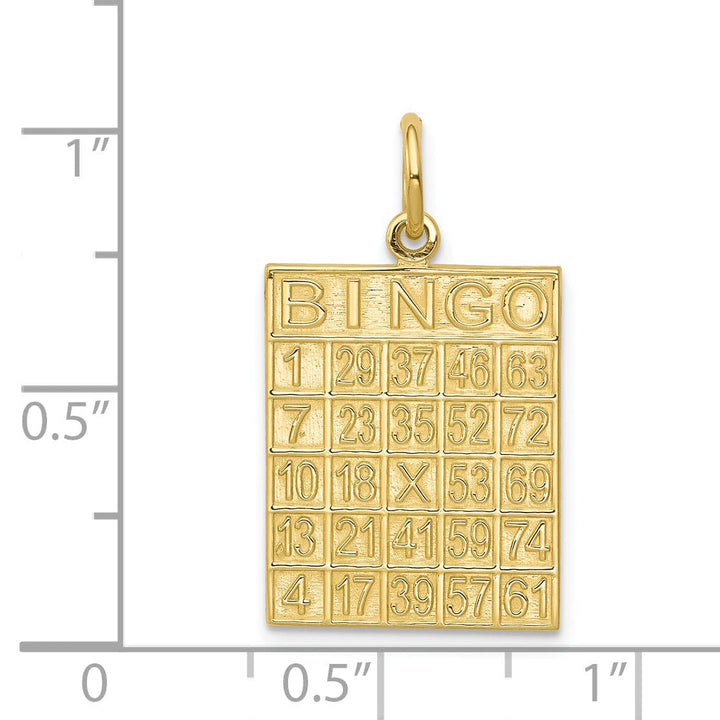 Lovely Rita's Pendants & Charms Solid 10k Yellow Gold Polish Bingo Card Pendant