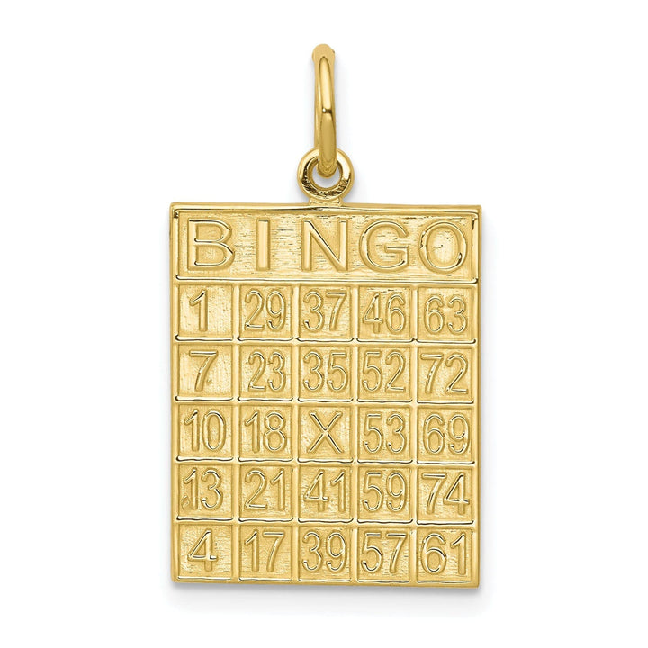 Lovely Rita's Pendants & Charms Solid 10k Yellow Gold Polish Bingo Card Pendant