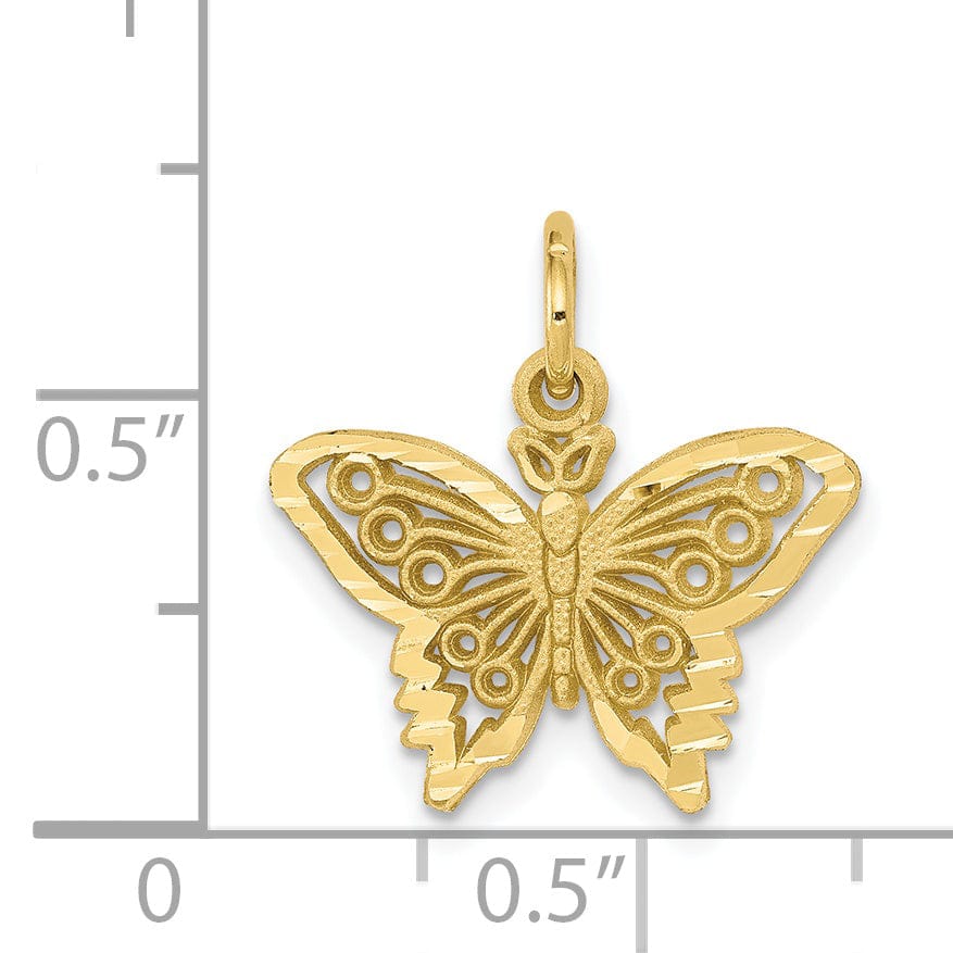 Lovely Rita's Pendants & Charms Solid 10k Yellow Gold Polish Butterfly Pendant