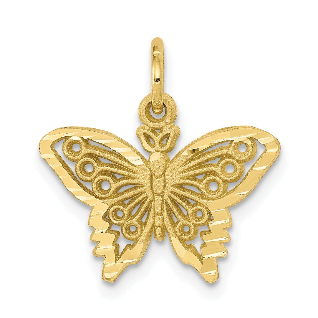 Lovely Rita's Pendants & Charms Solid 10k Yellow Gold Polish Butterfly Pendant