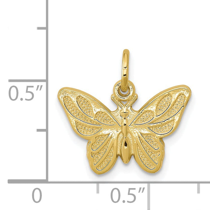 Lovely Rita's Pendants & Charms Solid 10k Yellow Gold Polish Butterfly Pendant