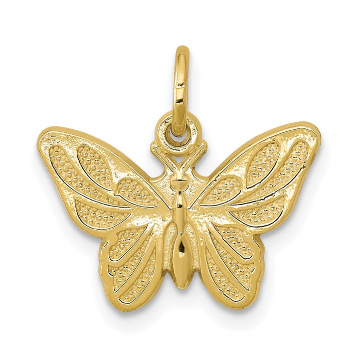 Lovely Rita's Pendants & Charms Solid 10k Yellow Gold Polish Butterfly Pendant