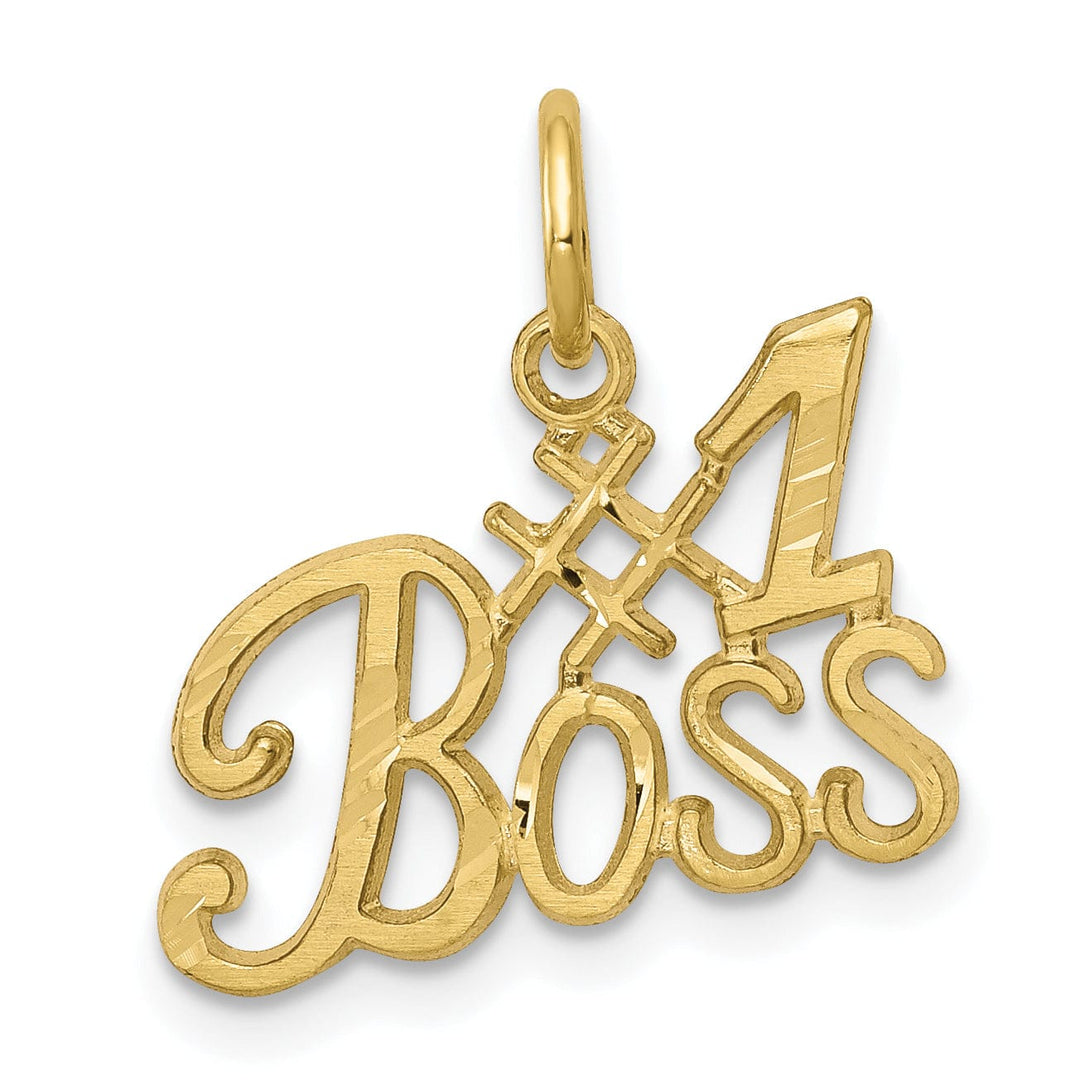 Lovely Rita's Pendants & Charms Solid 10k Yellow Gold Polished #1 Boss Pendant